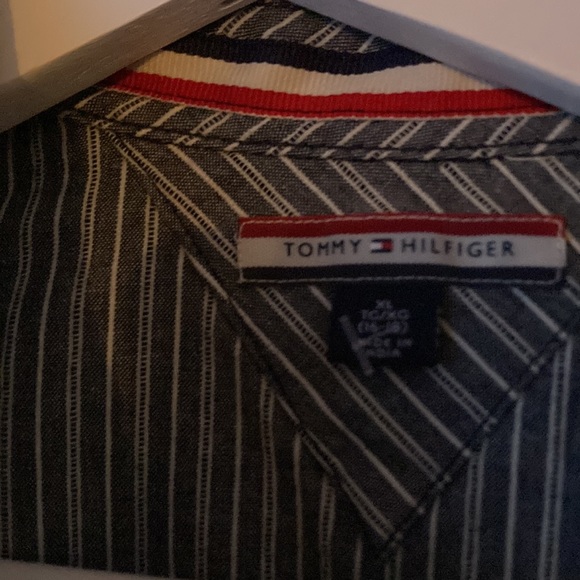 Tommy Hilfiger blue and white, button down. - Picture 2 of 2